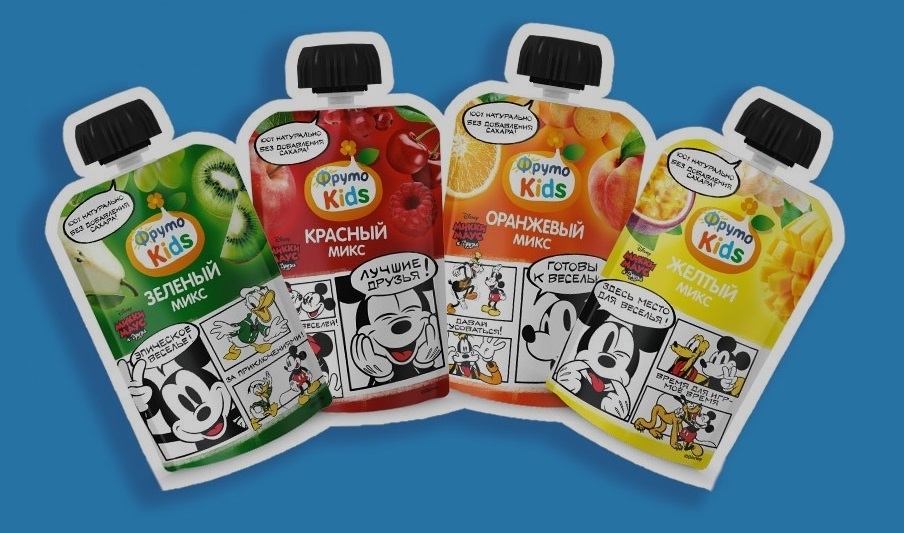 Микки Маус и его друзья на упаковке новых ярких пюре «ФрутоKids»!